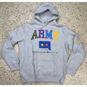 Robotic Minds Rare Men's Army Spellout Long Sleeve Hoodie Size‎ Medium